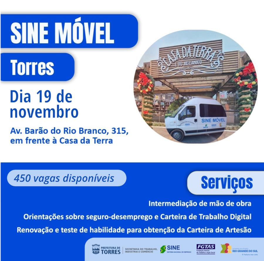 SINE promove atendimento especial para trabalhadores no dia 19 de novembro, em frente à Casa da Terra